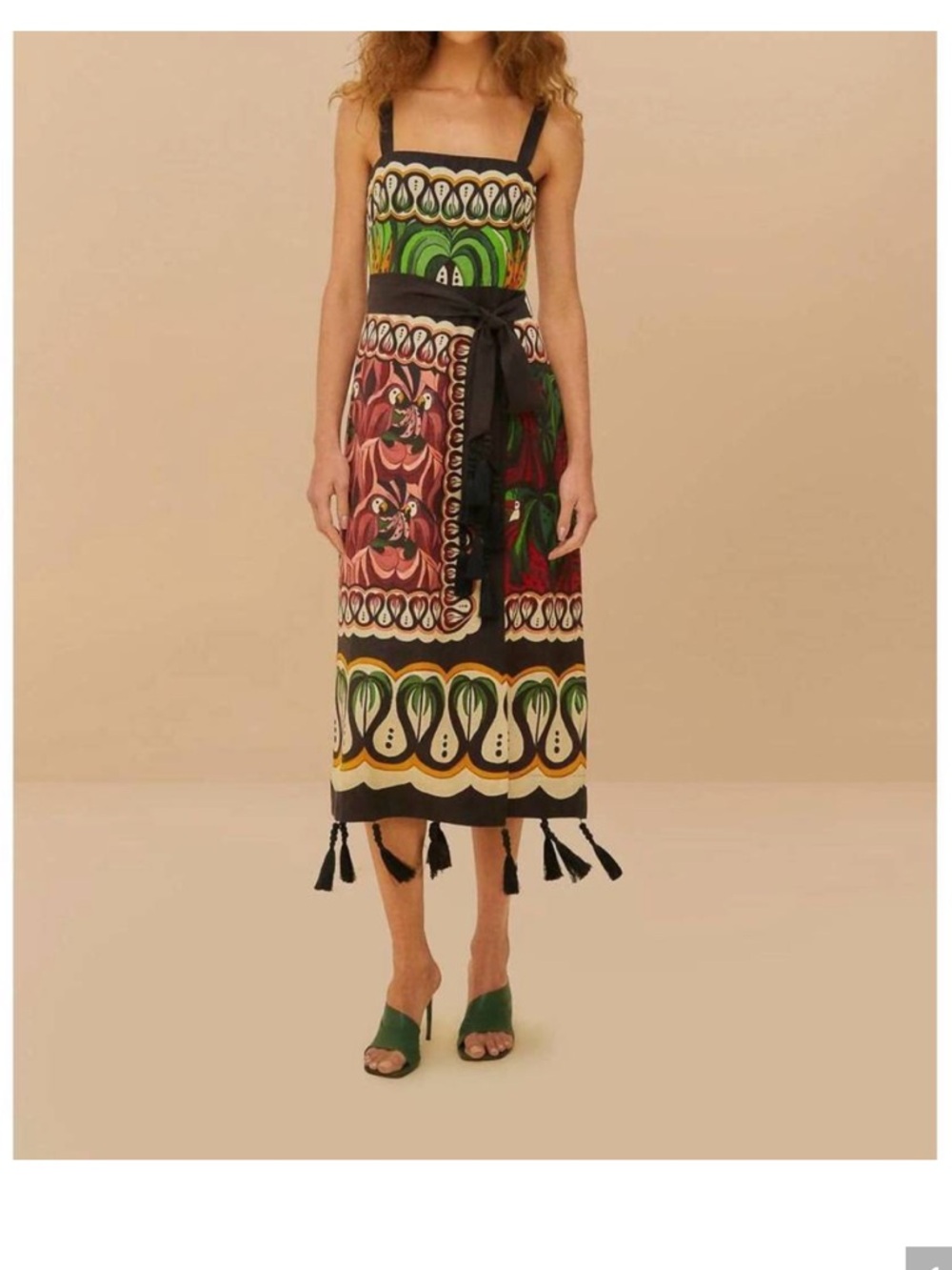 NEW FARM RIO coconut tree flow scarf dress in multi